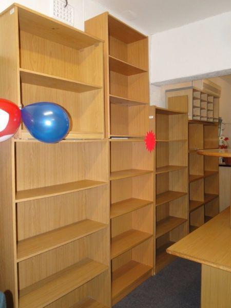 3,4 & 5 Tier Oak & Pine Bookshelves in excellent condition from R750