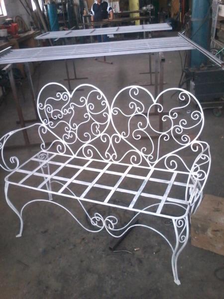 Iron handmade garden bench