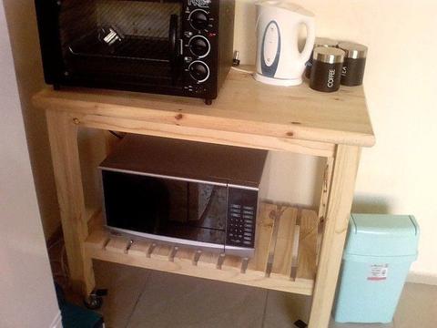 Kitchen pine unit, counter top & shelf