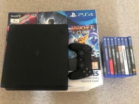 Sony PlayStation PS4 Slim 1TB, including 1 controller & 8 games