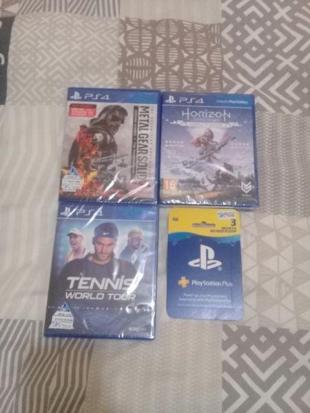 Sealed PS4 games & 3 months PlayStation Plus