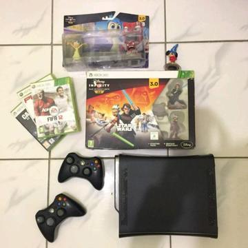 xbox 360 500gb with disney infinity and games for sale !!