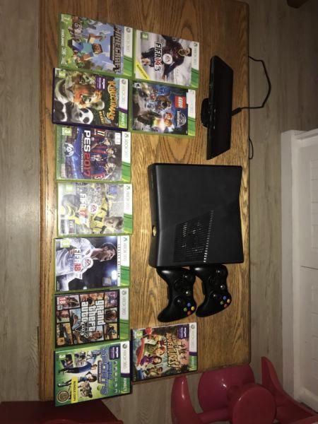 XBox 360 console and 10 games