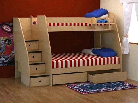 Customade bunk bed singel over three quarters