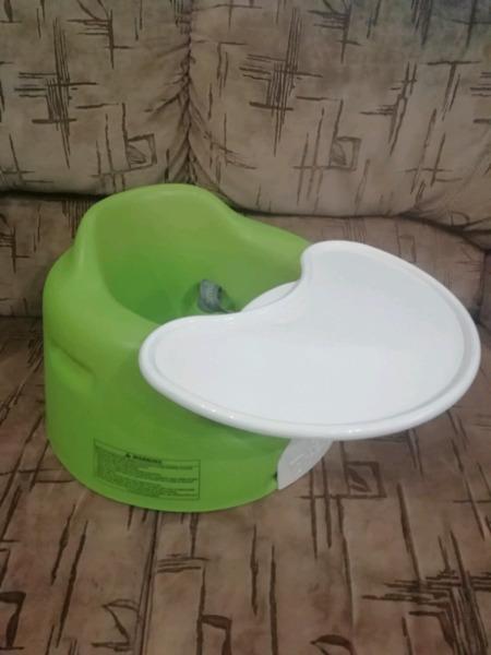 Bumbo seat with tray and harness