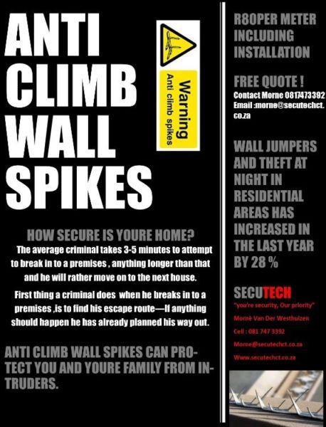 Wall spikes incl installation