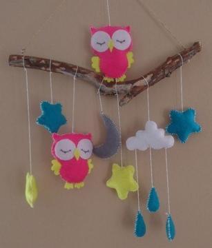 Felt Owl Baby Nursery Mobiles & Tiny Toon Mobiles