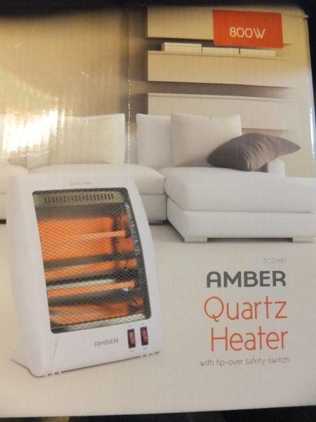 Amber Quartz Heater with tip-over safety switch - As new