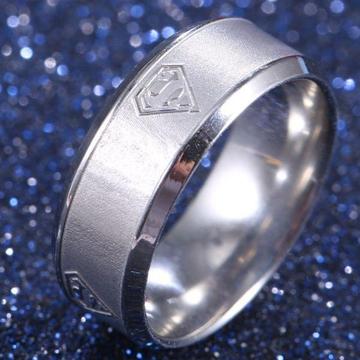 Men's Stainless Steel Superman Ring - Size 9