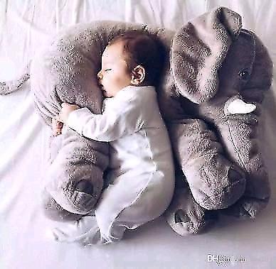 Grey Baby Elephant Pillow