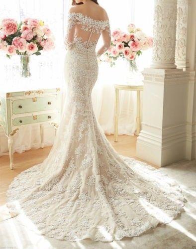 Beautiful Off-the-Shoulder Mermaid Wedding Dress (WM002)