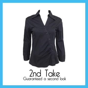 Get this black deconstructed blouse from Guess for less! Available now at 2nd Take!