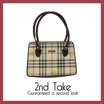 Shop affordable designer accessories like this Burberry handbag - exclusive to 2nd Take!