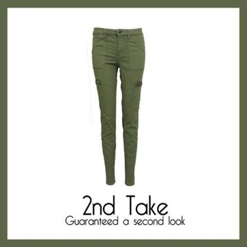 Unique skinny jeans like these exclusive green ones from H&M available for less at 2nd Take!