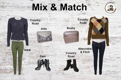 Mix and match international designer clothing this winter with Aldo, Country Road and Zara