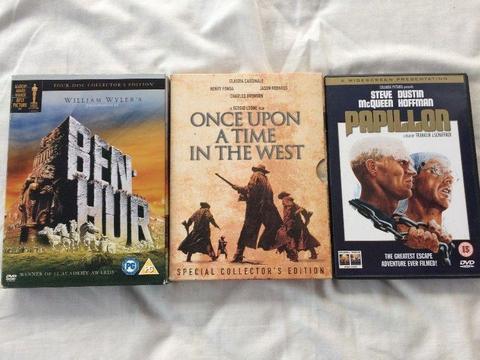 DVD Widescreen Collectors Editions: Ben Hur, Papillon & Once Upon a Time in the West
