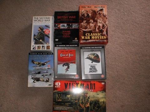 Collection of WW2 and Vietnam War movies and collector dvd's
