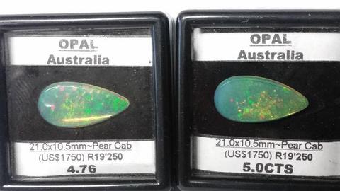 Australian opals set (2 stones 4.76 ct & 5 ct ) Also have loose stones