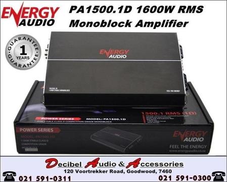 Energy Audio PA1500.1D 1600W RMS Power Series Monoblock Amplifier