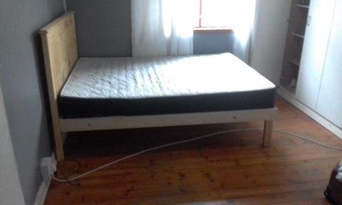 Wooden double bed + Mattress for sale