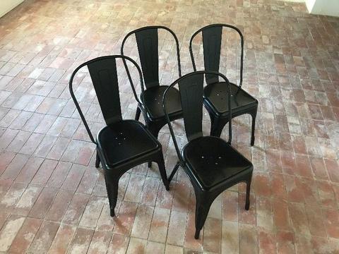 Black Industrial Metal chairs x 4