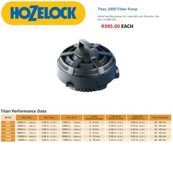 For sale Hozelock - Titan 2000 filter pump