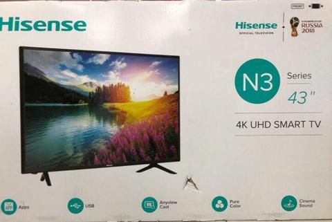 Dealers special: HISENSE 43” SMART 4K ULTRA HD LED NEW WITH WARRANTY