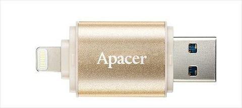 Apacer AH190 32GB USB 3.1 Gen1 & Lightning Dual Flash Drive (OTG) - Gold, Retail Box