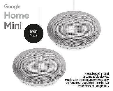 BRAND NEW GOOGLE HOME MINI ASSISTANT TWINPACK - Chalk - IN STOCK - MORE COMING - BUY YOURS TODAY