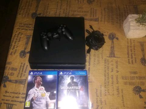 PS4 500 Gig Slim New 5 Months 1 Sony Remote 2 Games