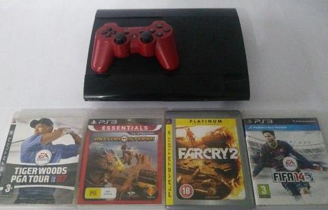 PlayStation 3 Super Slim 500GB + Four Games!