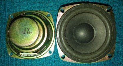 USED Electronic Spares - JY 6 Ohm 15 Watt Round 9x9cm 3.5x3.5 inch Replacement Loud Speakers