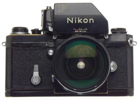 Black rare kogaku nikon f 35mm film camera photomic head nikkor h-c 1:3.5 f=28mm lens