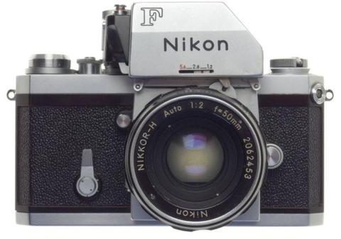 Nikon f vintage 35mm slr classic film camera with nikkor-h auto 1:2 f=50mm lens