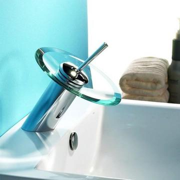Modern Kitchen Bathroom Glass Waterfall mixer Tap