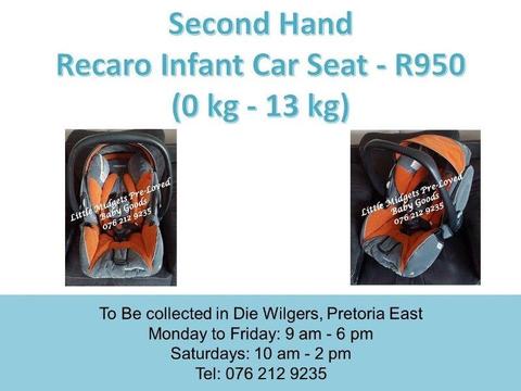 Second Hand Recaro Infant Car Seat (0 kg - 13 kg)