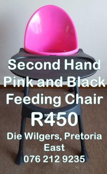 Second Hand Pink and Black Feeding Chair