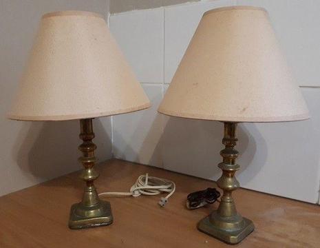 Antique Brass Lamps with lamp shades