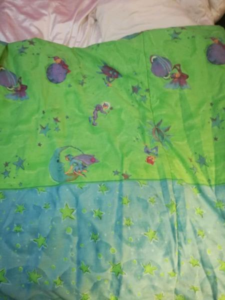 Fairy curtains and double bedspread