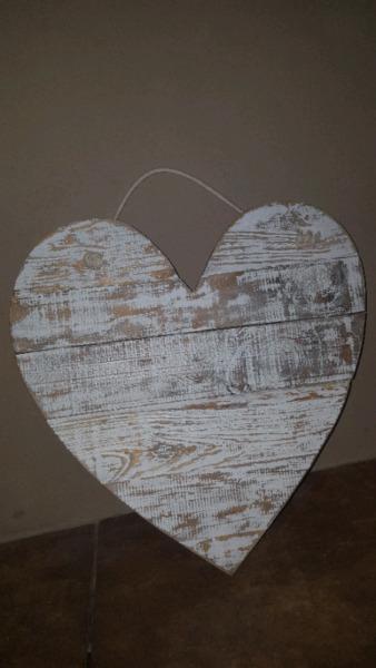 Hand made rustic wooden hearts