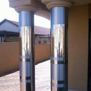 Pillars covers stainless steel and Gutters