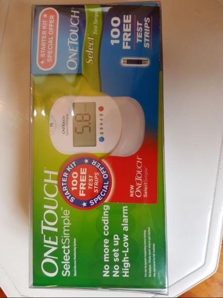 Blood Glucose Meter - OneTouch Select Simple - NEW - in sealed box