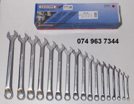 Gedore 1B/17M 17pc Industrial Combination Spanner Set 6 - 22mm