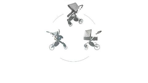 Grey and Black HELLO BABY 3 in1 travel system for sale