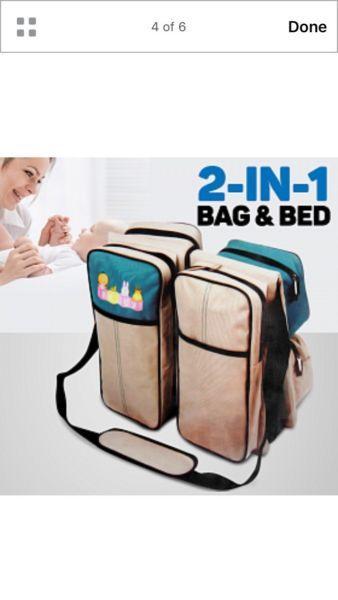 2 in 1 baby bag and crib set