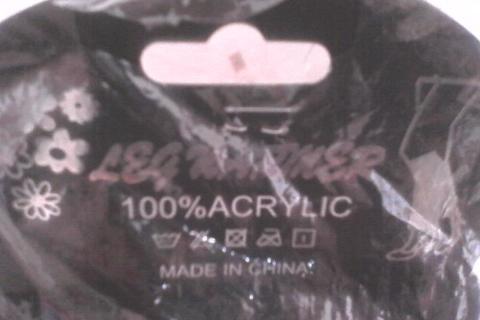 Black 100% Acrylic Leg Warmers