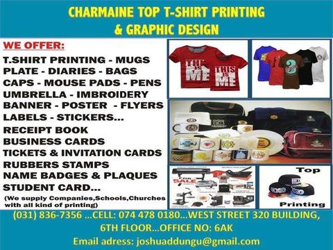 CHARMAINE TOP T-SHIRT PRINTING IN KZN BEST PRICES CELL+27744780180