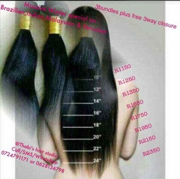 Woman's month special on Brazilian,Peruvian and Malaysian hair,wigs and closure
