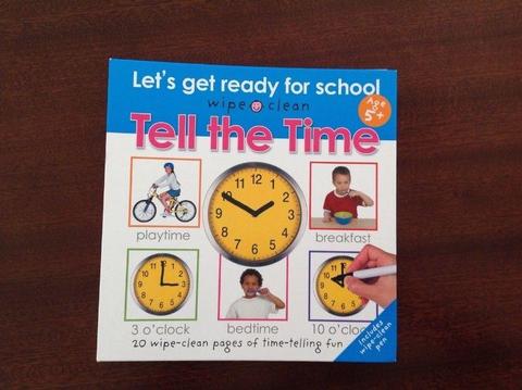 Book Tell the Time Wipe & Clean Let's get ready for school