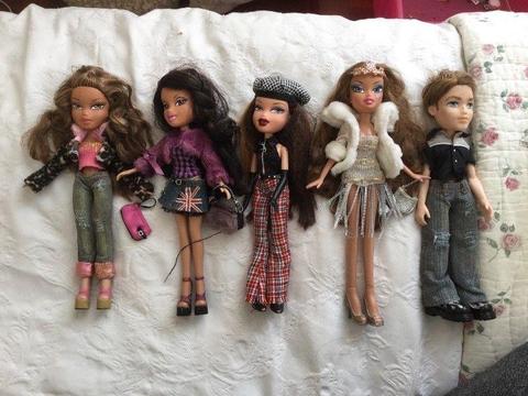 Bratz dolls and accessories